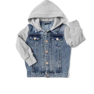 Little Bipsy Denim Jacket with Gray Hood